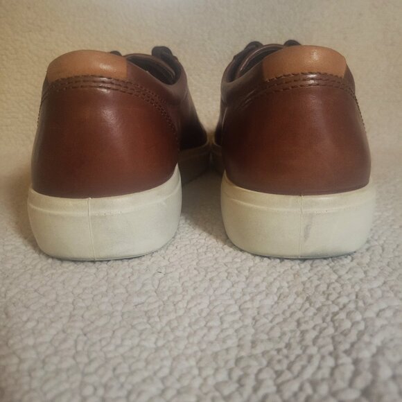 ECCO Soft 7 Men's Rich Brown Leather Lace-Up Sneaker - Size 7/US, 41/EU - Picture 8 of 11